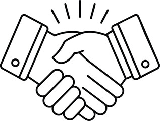 Obraz premium A line-art illustration of two shaking hands representing partnership and cooperation