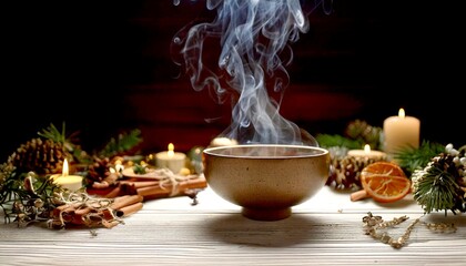 Fototapeta premium an weihnachten mit weihrauch räuchern