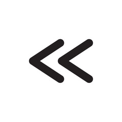 Obraz premium Previous arrow icon Black and white outline vector