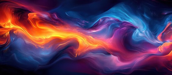 Fototapeta premium Abstract swirls of blue, purple, orange and red.