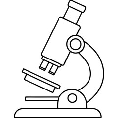 microscope line art vector silhouette 