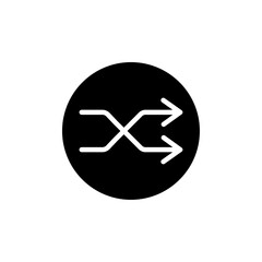 Shuffle icon Black and white outline vector