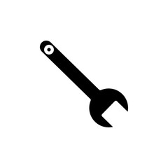 Wrench icon Black and white outline vector