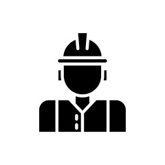 Worker icon Black and white outline vector