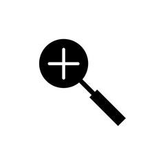 Zoom in icon Black and white outline vector