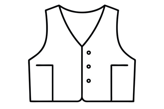 black and white vest outline clip art preview
