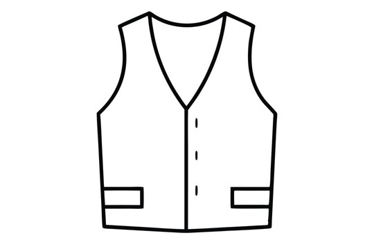 black vest outline on white background