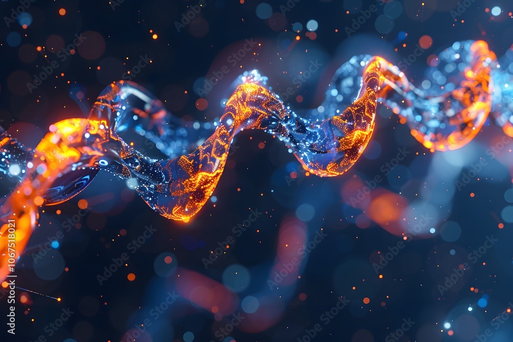 Aufkleber abstract representation of a colorful wave with glowing particles