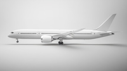 Fototapeta premium A pure with Boeing 787 no logo take-off isolated side view