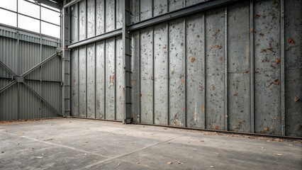 Industrial metal wall with deep scratches and metal flakes, metallic, aged, warehouse, urban, flaked