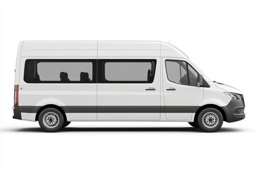 White commercial van on a blank background