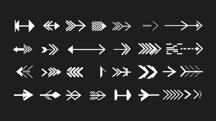 Arrow Icons Vector Illustration Set - Minimalist Navigation Symbols for UI/UX Design, Web, and Mobile Interfaces