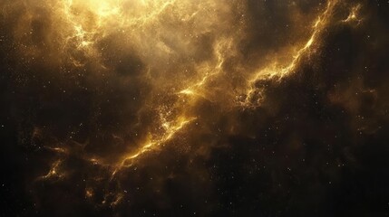 Obraz premium Abstract magic gold dust background over black. Beautiful golden art widescreen background