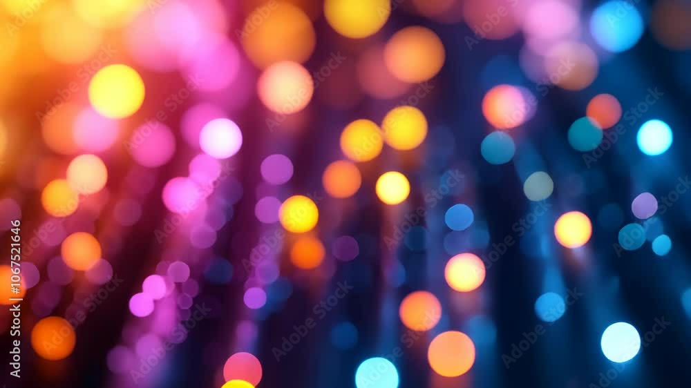 Poster a colorful bokeh effect created by out-of-focus lights in a dark setting