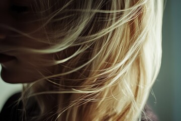 Naklejka premium woman with straight long blonde hair