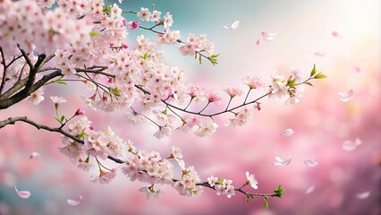 a delicate cherry blossom tree bends under the force of the wind, blossom, beauty, delicate, trees, natural