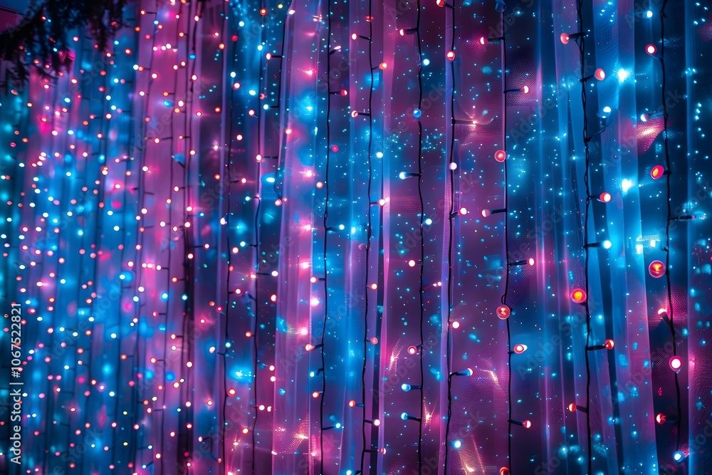 Poster vibrant display of colorful led lights creating a magical atmosphere