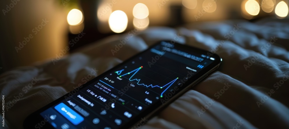 Poster digital sleep tracking app analytics for improved sleep habits and quality
