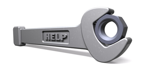 Fototapeta premium Schraubenschlüssel mit Mutter, cgi