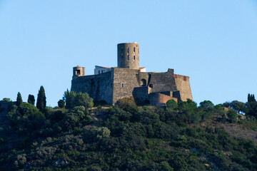 Fototapeta premium fortress sky old medieval castle watchtower Collioure