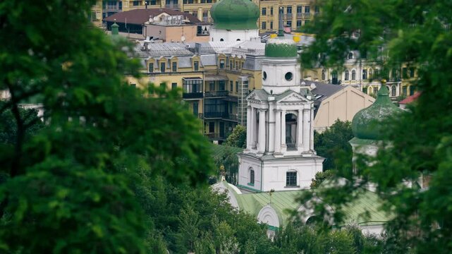 ukraine Kyiv summer august 2, 2024 st. Andrew's church ancient architecture bas-relief upper shaft podol