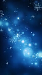 Beautiful Blue Winter Snowflakes with Sparkling Lights