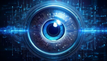 Fototapeta premium Cybernetic Eye: Digital Surveillance, Futuristic Technology 
