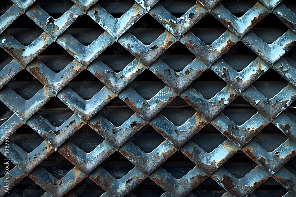 Poster textured metal grate with rust patterns