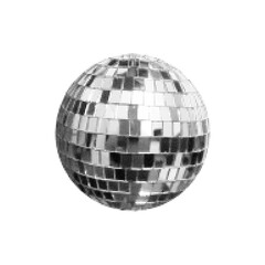 Round shining disco ball isolated on white background. Halftone effect. 90s. Dots. Trendy vintage style. Celebrating Christmas, New Year, party and wedding. Vector illustration.