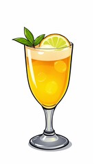 Fototapeta premium cartoonish glass mug filled with Brandy Sour
