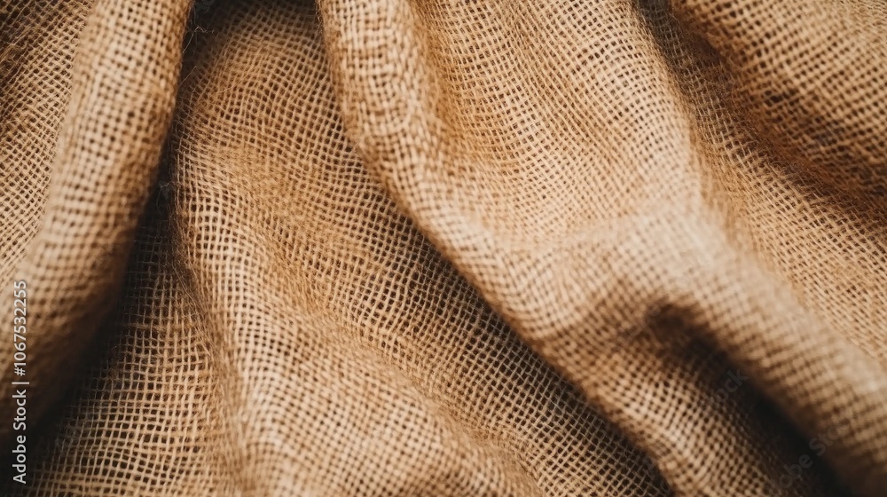 Poster Exploring the rustic charm of natural burlap fabric with unique textures and earthy tones for creative design inspiration