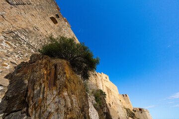 fortress castle stone old skyline top Collioure