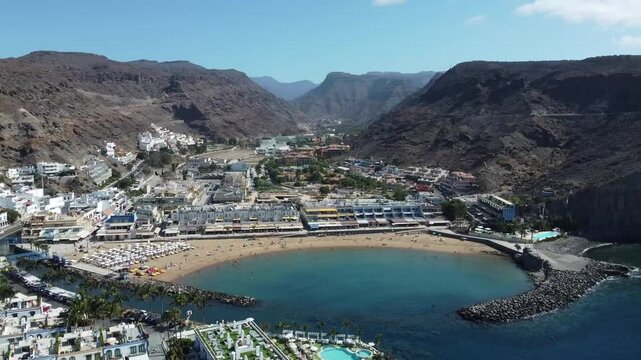 Puerto de Mogan drone view