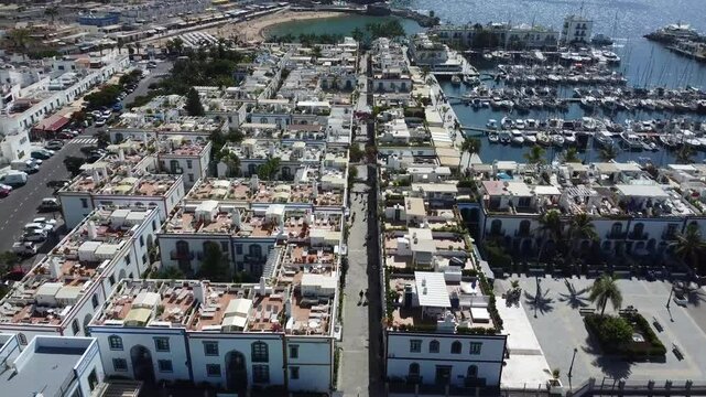Puerto de Mogan drone view