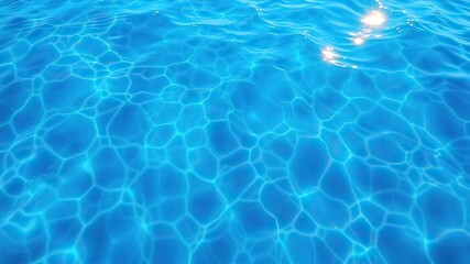 Vibrant blue water background with mesmerizing caustic effect, perfect for aquatic-themed designs and print materials, ripple effect, vibrant blue water, caustic effect