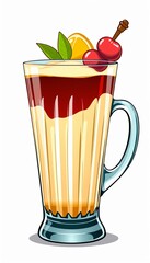 cartoonish glass mug filled with Brandy Alexander
