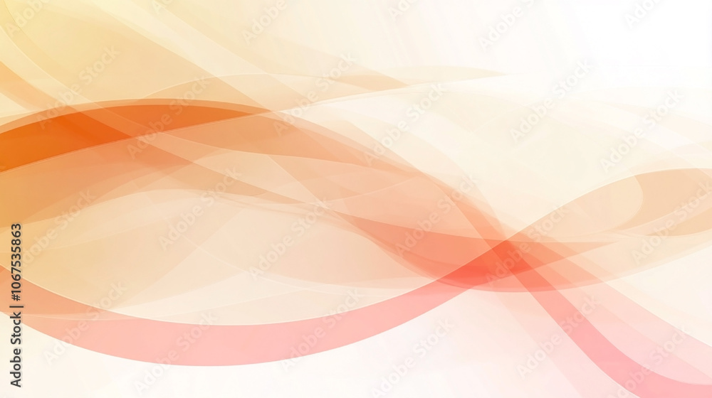 Poster soft, flowing abstract waves in warm shades of orange and peach, creating a gentle and harmonious ba