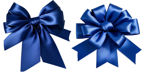 Elegant blue satin bows perfect for gifts, decorations, or events