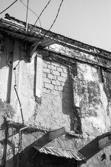 Ancien bâtiment dans la vieille ville de Saint Louis du Sénégal en Afrique de l'ouest