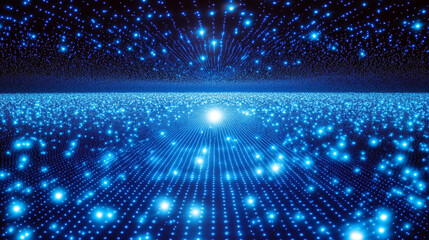 Obraz premium Abstract Blue Glowing Lights and Lines Background Digital Technology Concept