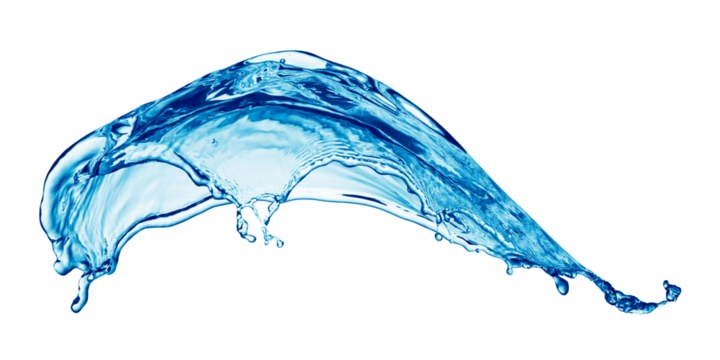 Blue water splashing on a backdrop.