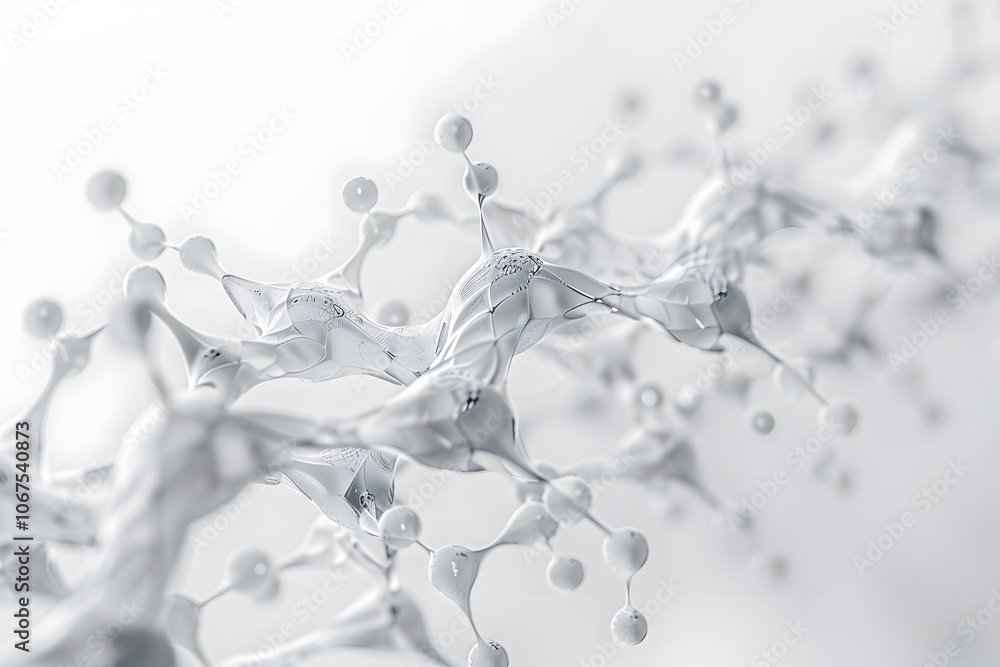 Poster abstract representation of molecular structures in a minimalist style