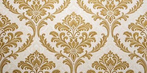 Elegant Damask Seamless Wallpaper Background with Gold Accents, elegant, antique style, luxurious, timeless appeal