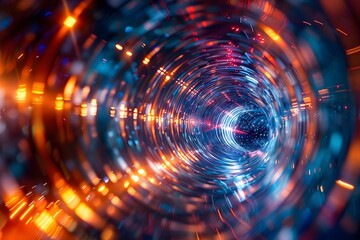 Obraz premium A Stunning Visual Journey Through a Colorful Cosmic Tunnel