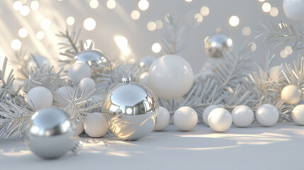 red christmas balls on white background