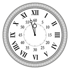 Watch face with hour and minute hands