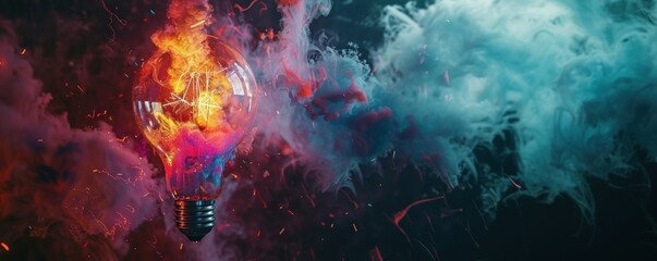 Lightbulb creativity colorful energy.