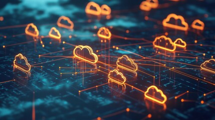 Software as a Service (SaaS), illustrating cloud software connected to devices, symbolizing digital access