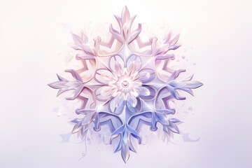 Obraz premium Snow crystal pattern flower plant.