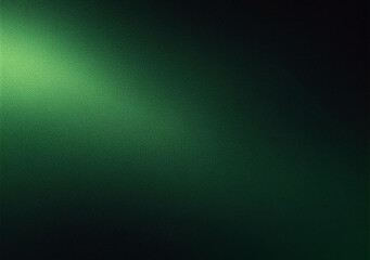 Obraz premium Dark green color gradient grainy background, illuminated spot on black, noise texture effect